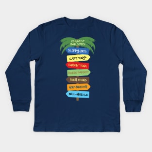 Key West Bar Stops Kids Long Sleeve T-Shirt